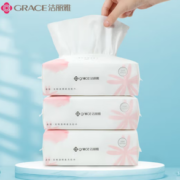 干湿两用！GRACE 洁丽雅 一次性洗脸巾 100抽3包（20*20cm）
