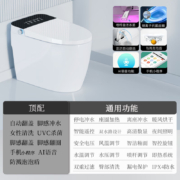 德国SKJ卫浴智能马桶一体式无水压即热型 感应翻盖脚感翻圈遥控坐便器自动冲水座便器 顶配版308全自动/泡沫盾/语音/杀菌/手机小程序