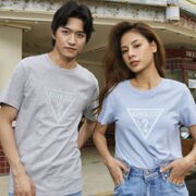 GUESS 盖尔斯 立体倒三角LOGO棉质T恤 ML2K8406C