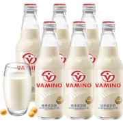 哇米诺VAMINO 泰国进口原味豆奶饮料 300ml*6瓶装 非转基因大豆 营养早餐奶 植物蛋白奶 玻璃瓶装豆奶