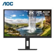 AOC 电脑显示器 31.5英寸 2K高清10Bit色彩 IPS技术微边框 Type-C接口 65W反充笔记本 双向旋转升降 Q32P2C