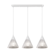 松下（Panasonic）LED餐厅吊灯具三头吸顶餐吊灯饰 餐桌创意灯具 白色棱晶HHLN3008 另购E27光源