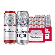 88VIP：Budweiser/百威啤酒 经典醇正450ml*9听+冰啤500ml*9听 双拼组合装