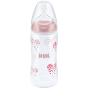 NUK 新生儿奶瓶 宽口径PP塑料奶瓶 宝宝奶瓶防摔 粉色 150ml配一号硅胶中圆孔奶嘴