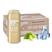 豪铂熊（BearBeer）金小麦白啤酒 500ml*24听 整箱装 德国原装进口