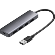 绿联（UGREEN） USB3.0分线器 高速4口HUB多接口扩展坞转换器台式笔记本电脑一拖四集线器 深空灰 50985