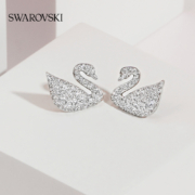 施华洛世奇 SWAN PAVE 天鹅 大气简约 女耳钉 耳饰礼物 精致