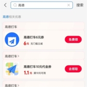 限部分用户：支付宝 搜索消费券 领高德打车6元立减券