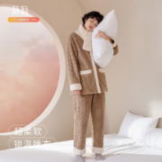 锁温面料！JINGYUN 静韵 超柔软女士秋冬加厚珊瑚绒家居服三件套