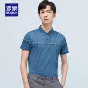 【惠】罗蒙男士时尚休闲T恤夏季新款中青年翻领弹力短袖POLO衫男
