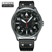 西铁城 CITIZEN 手表  光动能PROMASTER系列万年历黑色皮带运动时尚休闲男表 BX1010-02E