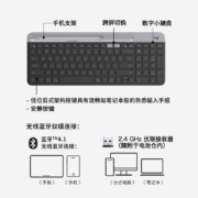 罗技（Logitech） K580键盘无线蓝牙超薄键盘静音键盘办公游戏 手机平板ipad台式电脑键盘 键鼠套装-芍药白【K580+PEBBLE】