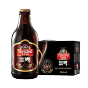 青岛啤酒（Tsingtao）黑啤枣味 12度 296ml*8瓶  整箱装