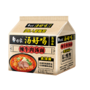 白象 方便面 汤好喝辣牛肉汤面 泡面 五连包103.5g*5包
