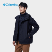 Columbia哥伦比亚户外22秋冬新男子防水冲锋衣抓绒三合一休闲服外套WE5049 010 M(175/96A)