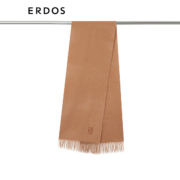 【商场同款】ERDOS 鄂尔多斯22秋冬羊绒单层水纹刺绣流苏女围巾170X30cm 拿铁 170X30