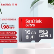 sandisk闪迪 行车记录仪内存卡 tf卡 手机内存卡 监控摄像头Micro SD高速存储卡 16G 98M/s A1级Class10