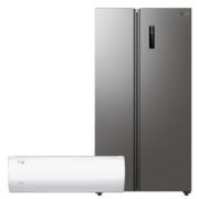 双11预售：Midea 美的 冰空套装 607升对开门冰箱BCD-607WKPZM(E) +1.5匹新一级壁挂式空调 KFR-35GW/N8XHC1