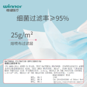 Winner稳健医用外科口罩一次性医疗口罩三层防护成人医生医护专用