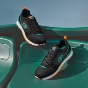 SKECHERS 斯凯奇 复古 彩虹跑步鞋 女155353-BKMT