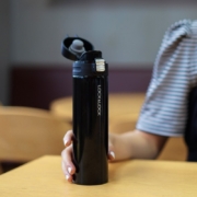 乐扣乐扣（lock&lock）缤纷弹跳盖保温杯男女黑色390ML 便携随行水杯子 LHC3222BLK