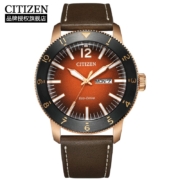 西铁城 CITIZEN 手表光动能日星双显皮带休闲时尚男表AW0079-13XB