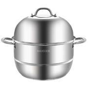 美厨（maxcook）二层蒸锅 加厚不锈钢复底32CM 电磁炉燃气炉通用 蒸煮两用MCZ776