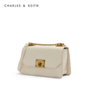 【生日礼物】CHARLES＆KEITH初秋CK2-80781126-2斜挎包单肩包女国王包 Cream奶白色 S