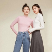 太平鸟  女士半高领德绒打底衫