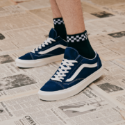 Vans范斯官方 Style 36复古寂静蓝醒目侧边条纹休闲舒适板鞋 蓝色 41