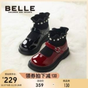 百丽 2022秋冬新款玛丽珍鞋女童加绒弹力袜子靴（26~35码）2色