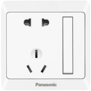 松下（ Panasonic）开关插座 带单控开关10A五孔插座一开双控五孔插座 雅悦白色 WMWA623-N