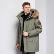再补券：雪中飞 新款男 大毛领时尚 商务休闲连帽羽绒服 风衣