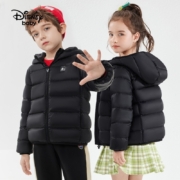 【百亿补贴】迪士尼（Disney）童装儿童羽绒服保暖轻薄连帽短款男女童秋冬装宝宝外套潮流 碳黑B【男女同款】 120cm