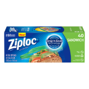 密保诺（Ziploc）食品密封袋 小号40个 保鲜袋 食品级保鲜袋 密封保鲜袋 食品袋 拉链保鲜袋