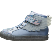 Skechers斯凯奇童鞋炫酷翅膀女童闪灯鞋儿童鞋魔术贴高帮休闲鞋发光鞋20168L 蓝紫色/PERI 33.5