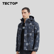 探拓（TECTOP）户外服三合一两件套抗寒保暖抓绒内胆防风衣外套登山服情侣款秋冬季工作 印花款-男经典黑 XL