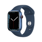 Apple 苹果 Watch Series 7 智能手表 45mm GPS+蜂窝网络款 蓝色铝金属表壳 深邃蓝色运动型表带 (血氧)