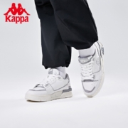 Kappa卡帕板鞋2022新款男女皮面休闲鞋低帮运动鞋解构拼接小绿鞋 韩国白/静谧灰-012 39