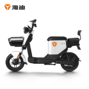 雅迪（yadea）百公里续航电动车电瓶车新国标欧逸升级版电动自行车锂电池两轮电动车成人代步电动车48V24A白