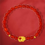 CHOW TAI SENG 周大生 黄金手链 貔貅转运珠手串