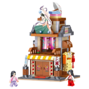 哲高 积木玩具中华街景古风国潮积木汉服店火锅店茶楼儿童拼装模型男孩女孩礼物 00861-汉服店-637PCS