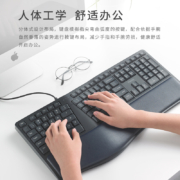 雷柏（Rapoo） NK8800人体工学有线键盘 办公键盘 电脑键盘 13种多媒体快捷功能 USB接口即插即用