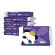 五月花(May Flower) 湿厕纸 40抽*6包/提压花温和杀菌擦除99.9%清洁湿巾 易溶于水可冲马桶卫生间用纸