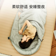 京东京造 露营睡袋户外信封式带帽睡袋成人防潮睡袋柔软贴身恒温透气可机洗