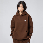 DKOFMON秋冬季加绒连帽卫衣男女同款美式高街情侣套头宽松帽衫潮