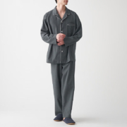 无印良品（MUJI）无侧缝法兰绒 睡衣 炭灰色 S-M