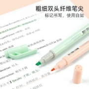 派通（Pentel）双头淡色荧光笔 马卡龙色系水性记号笔 学生重点标注笔SLW11P 粉色