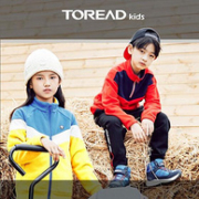 20点开始，TOREAD 探路者 秋款男/女童撞色抓绒服 （120~170码）多色
