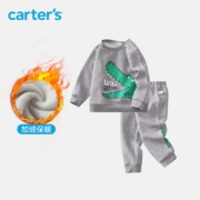 carters 儿童套装冬季男童卡通印花加绒卫衣长裤运动套装 灰色鳄鱼1M816910 12M（建议身高80cm）